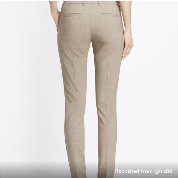 • Vince • Strapping Wool Stretch Straight Leg Pants Brown Beige 6 Women’s - Picture 2 of 5